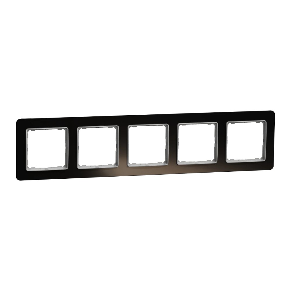 Рамка 5-я универсальная Schneider Electric Sedna Design Черное стекло SDD361805